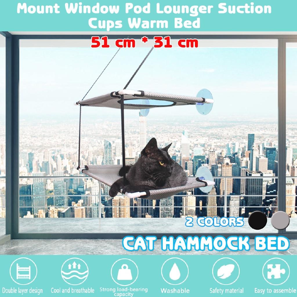 2 Layers Hammock Pet Cat Basking Window Mounted Seat Home Suction Cup Hanging Bed Mat Lounge Cats Supplies 20kg