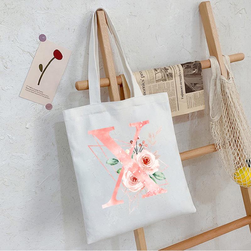 Alphabet Letter A-Z Printed Shoulder Bag Female Casual Student Crossbody Bag Large Capacity