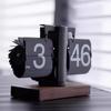 MiaoKe Retro Automatic Walnut Flip Clock: Simple Desktop Decor