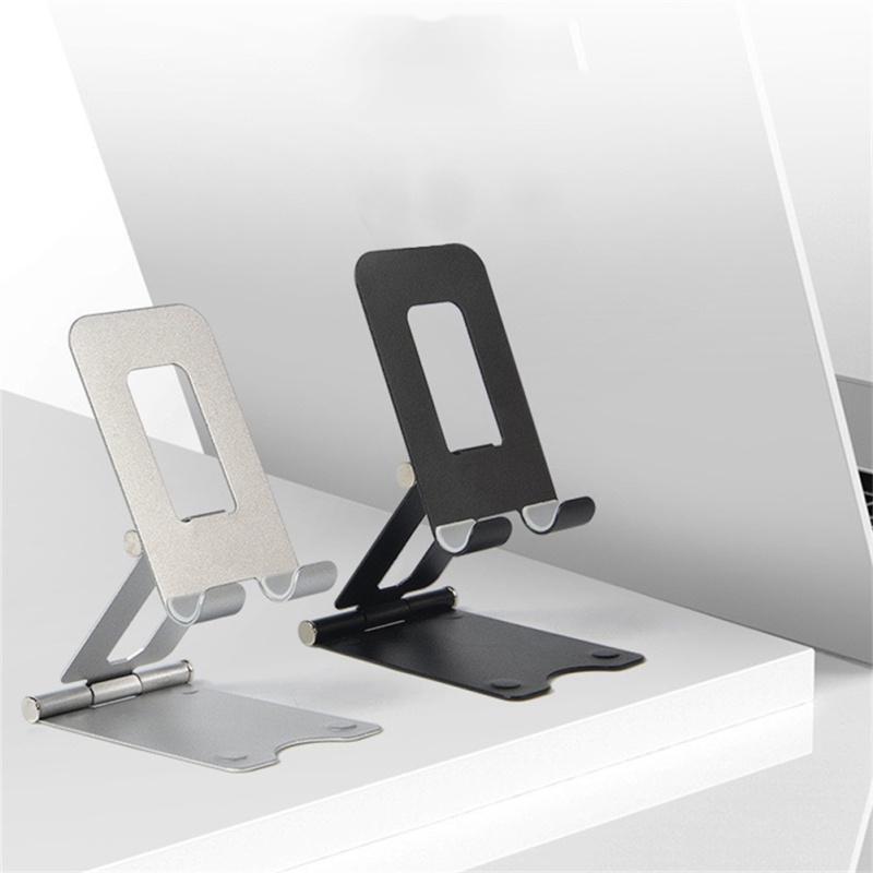 Metal Adjustable Mobile Phone Bracket Solid Color Universal Tablet Holder Foldable Portable Desk