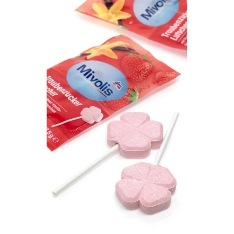 Mibolis Strawberry & Vanilla Glucose Candy Lollipop 75g