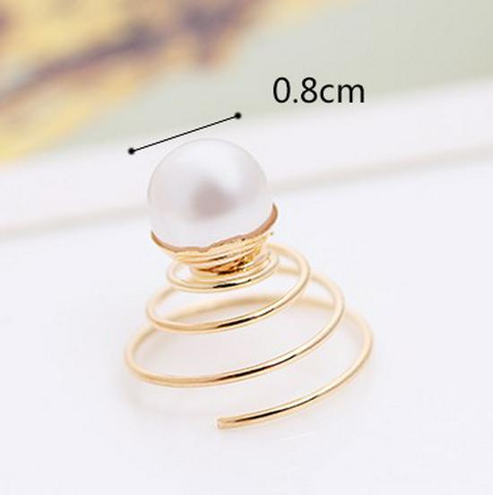 Korean Style Pearl Star Spiral Hairpin - Fashionable European & American Hair Accessory A018