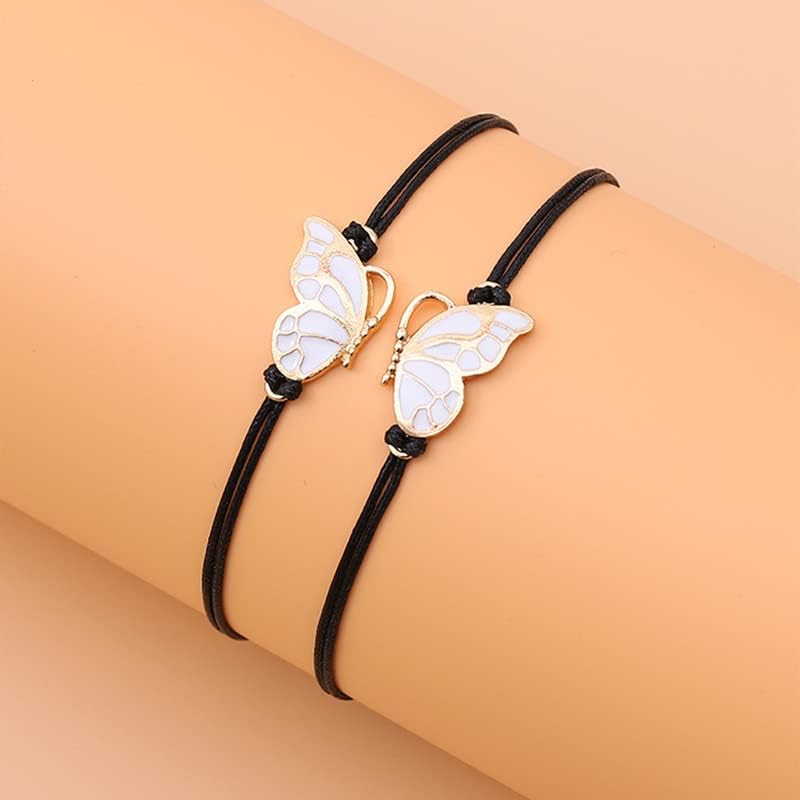 Best Friends Bracelets,Friendship Butterfly Bracelets Pomise Long Distance Matching Couple Bracelets for Women Birthday Gifts