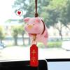 Auto Rückspiegel Anhänger Niedliches Schwein Bär Schaukel Anhänger Auto Innenraum Ornamente Anhänger Dekoration Zubehör Geburtstagsgeschenk