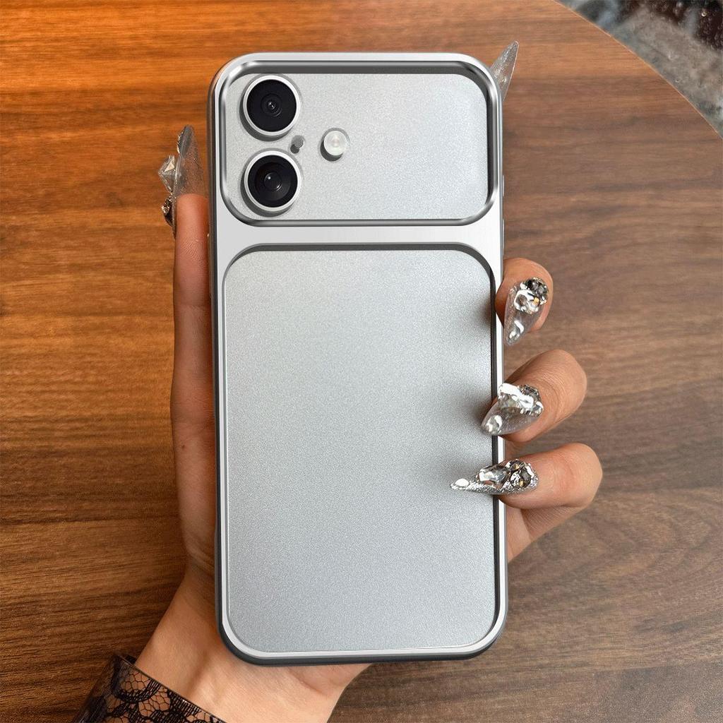 Case for iPhone 16 Plus Metal Texture Matte Back Soft TPU Bumper Shockproof Cover