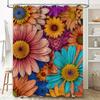Luxurious Floral Shower CurtainColorful Sunflower Bath Decor for Bathroom Accessories Waterproof, Durable Fabric, 3D Printing Fl