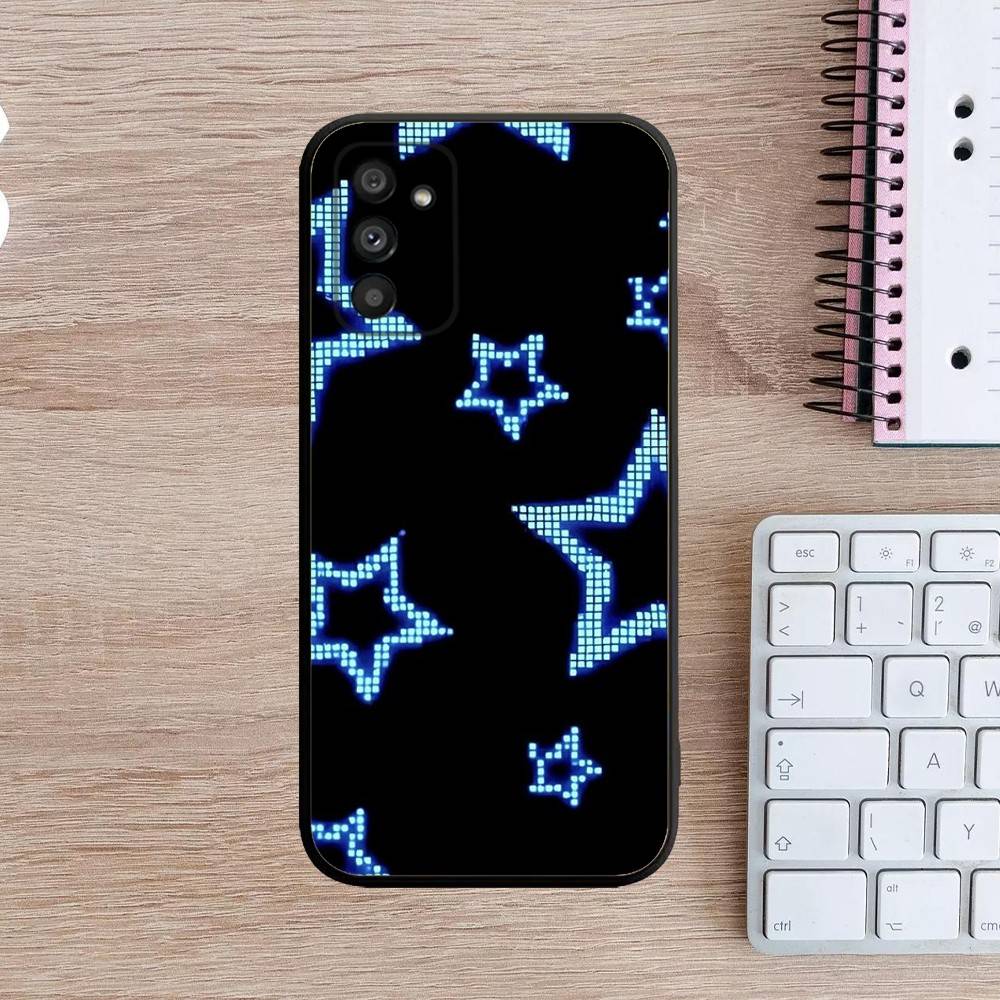 Cute Korean Ins Y2k Star Phone Case For Samsung Galaxy A13,A21s,A22,A31,A32,A52,A53,A71,A80,A91 Soft Black Cover