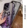 Applicable iPhone17PROMAX mobile phone case electroplating three-dimensional quicksand violent bear Apple 16 gradual change glitter all-inclusive