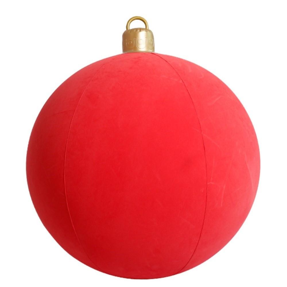 Fabric Covered Flocked Fabric Baubles Inflatable Christmas Decoration Ball Christmas Themed Party