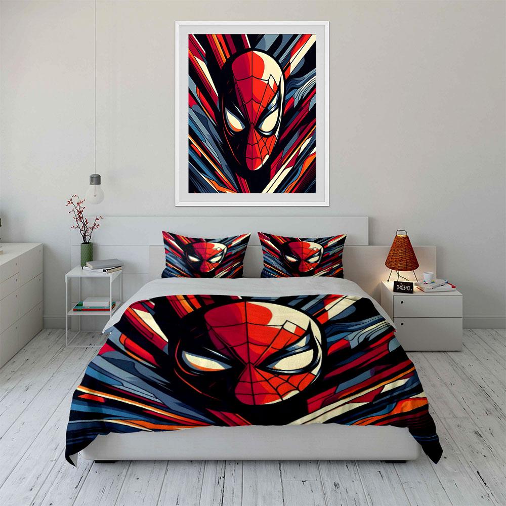Spider-Man mask design. Bedding sets Duvet cover sets Duvet covers Pillowcases(1*Duvet Cover 2*Pillowcases without duvet insert)