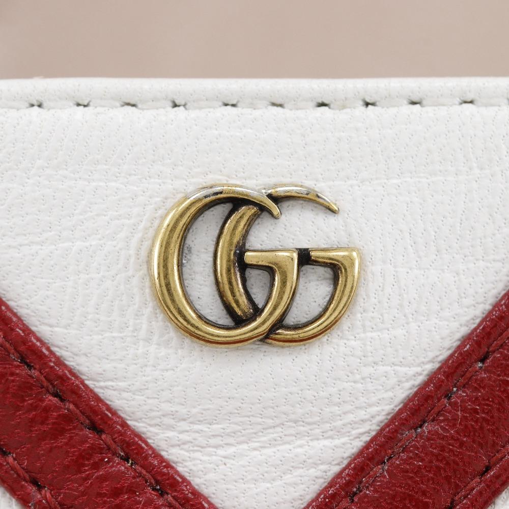 Gucci Ribbon Sandals 601553 GG White / Red Leather Women Used