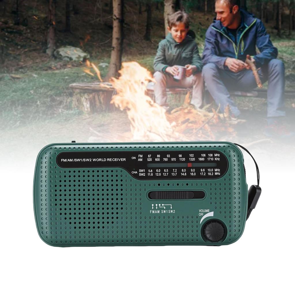 Portable Solar Radio NOAA Weather Hand Crank AM FM Shortwave Emergency Radio with LED Flashlight