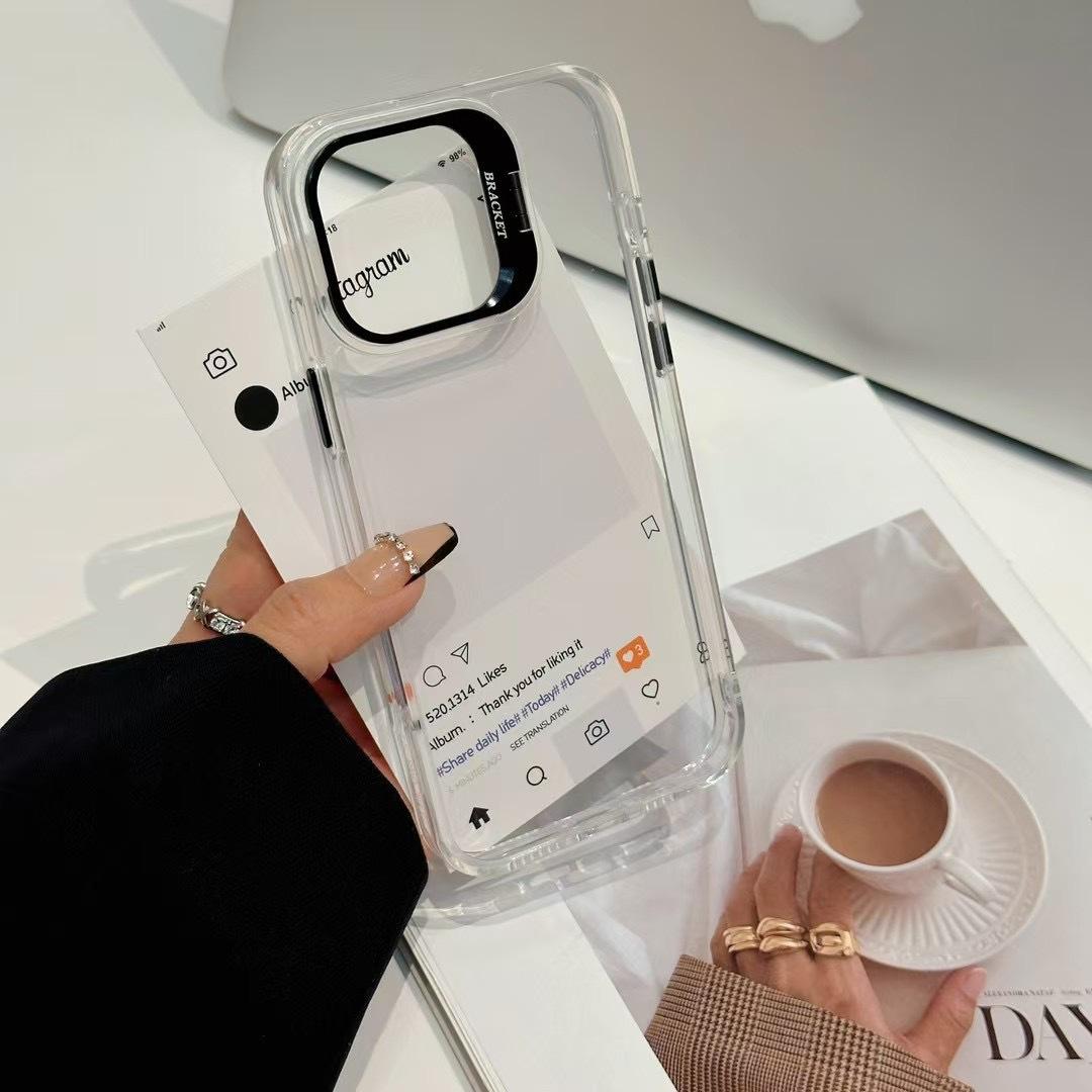 

Подходит для iPhone16PM, чехол для мобильного телефона с невидимым кронштейном для объектива Apple 13/14/15, прозрачный акриловый защитный чехол Apple 13ProMax