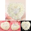 Boîte de Mariage Romantique en Forme de Cœur Décorée de Strass Coussin(blanc)