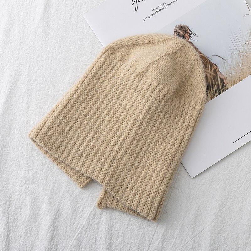 New Women Hat Kpop Style Autumn And Winter Hat Soft Beanie Hats For Women Leisure Back Split Teens Ponytail Kni… More