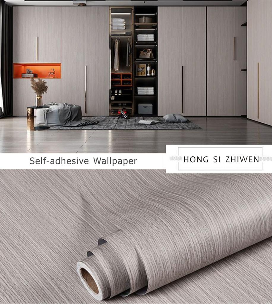 1 Roll Wood Grain Vinyl Wallpaper for Door Wardrobe Cupboard Table Furniture Waterproof Self Adhesive Stickers Home Decor Film