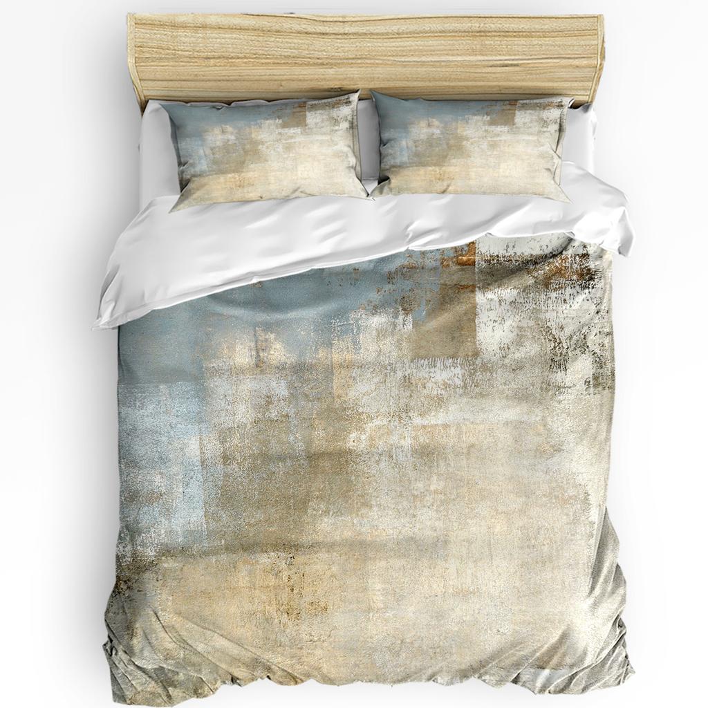 Geometric Red Black Gray Solid Abstract 3pcs Bedding Set For Double Bed Home Textile Duvet Cover Quilt Cover Pillowcase