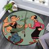 Popeye the Sailor Round Area Rug,Carpet Rug for Living Room Bedroom Sofa Playroom Decor,Non-slip Floor Mat