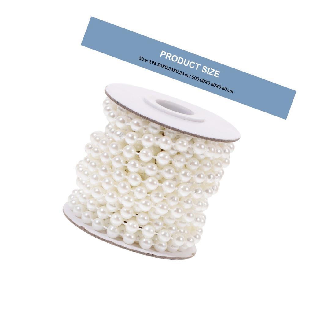 1 Roll Pearl Bead String Garland 5M Artificial Pearls Bead Chain DIY Decor for Wedding Party Home Decoration Festive Craft