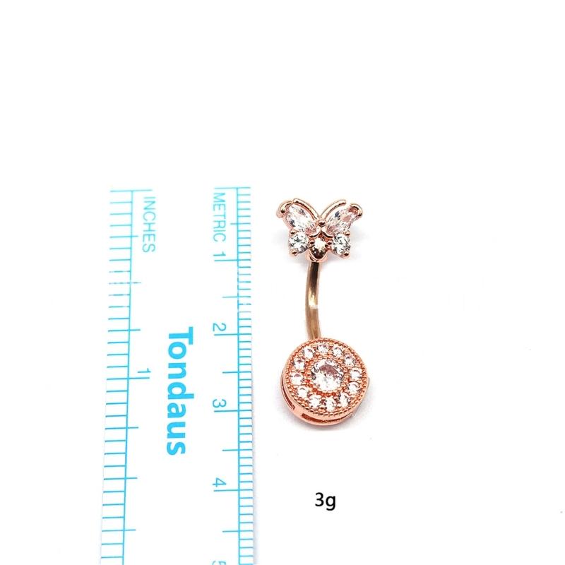 Butterfly-Belly Button Rings Stainless Steel Navel Piercing Jewelry Navel Ring Barbell for Women Girls Dangle Belly Ring
