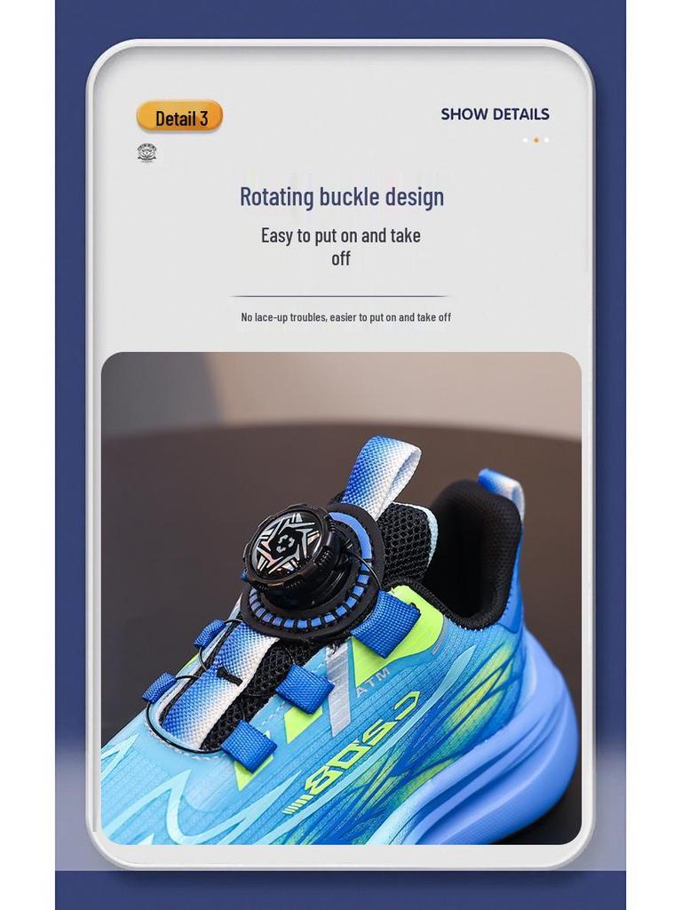 Boys' Mesh Dial Running Shoes - 2025 Spring New Arrival, Casual Sports Sneakers for Middle and Big Kids