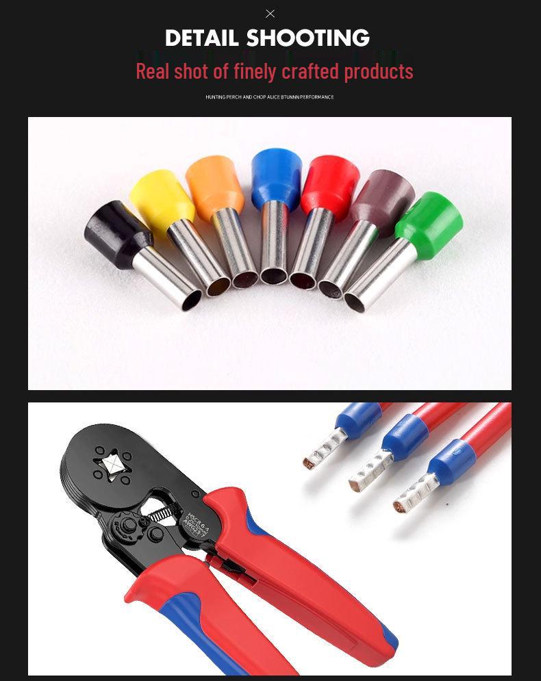 HSC8 6-4 Insulated Tubular Terminal Crimping Pliers Set