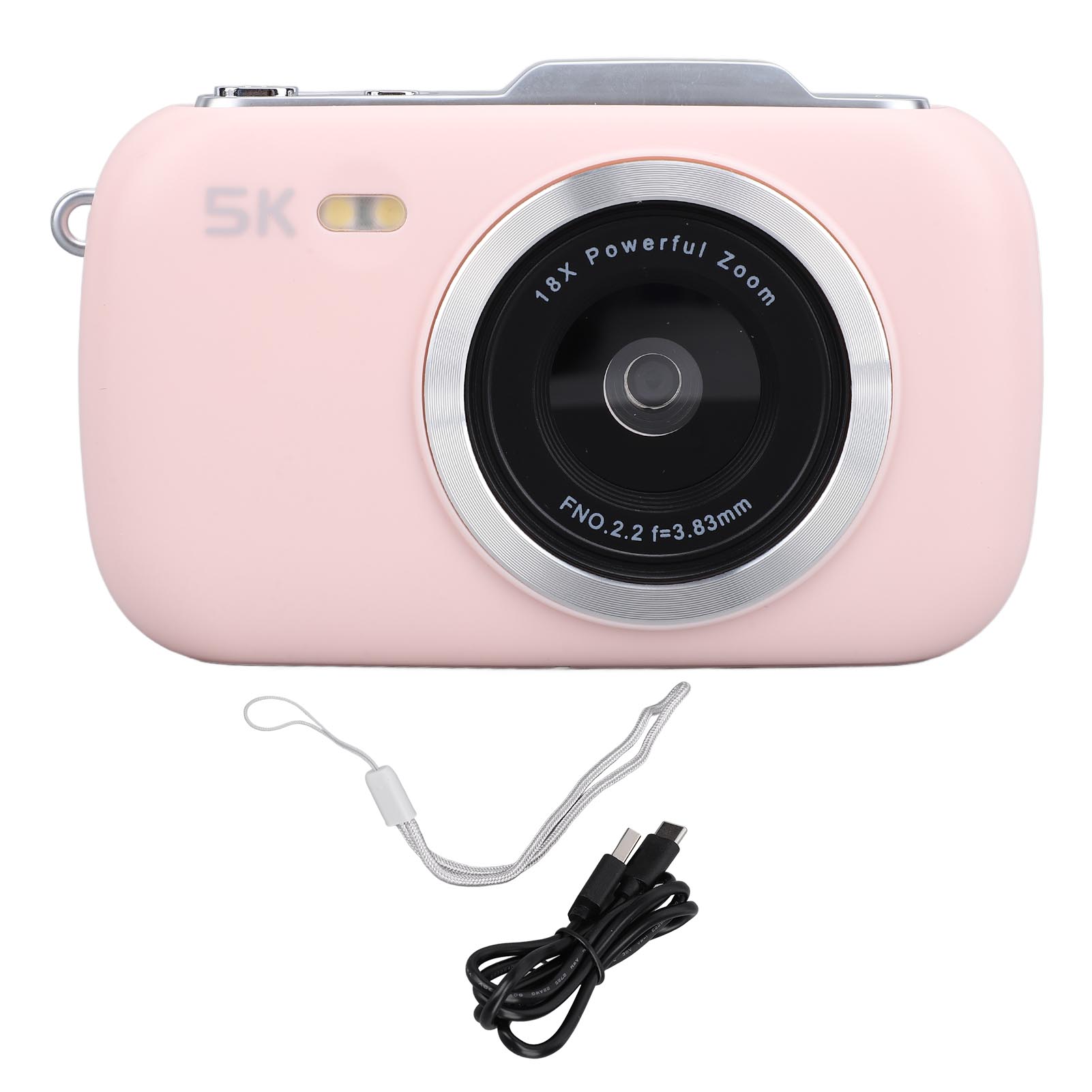 

Compact Camera 5K Video 80MP Photo 18X Digital Zoom Camera 2.8 Inch IPS Screen for Photography and рожевий