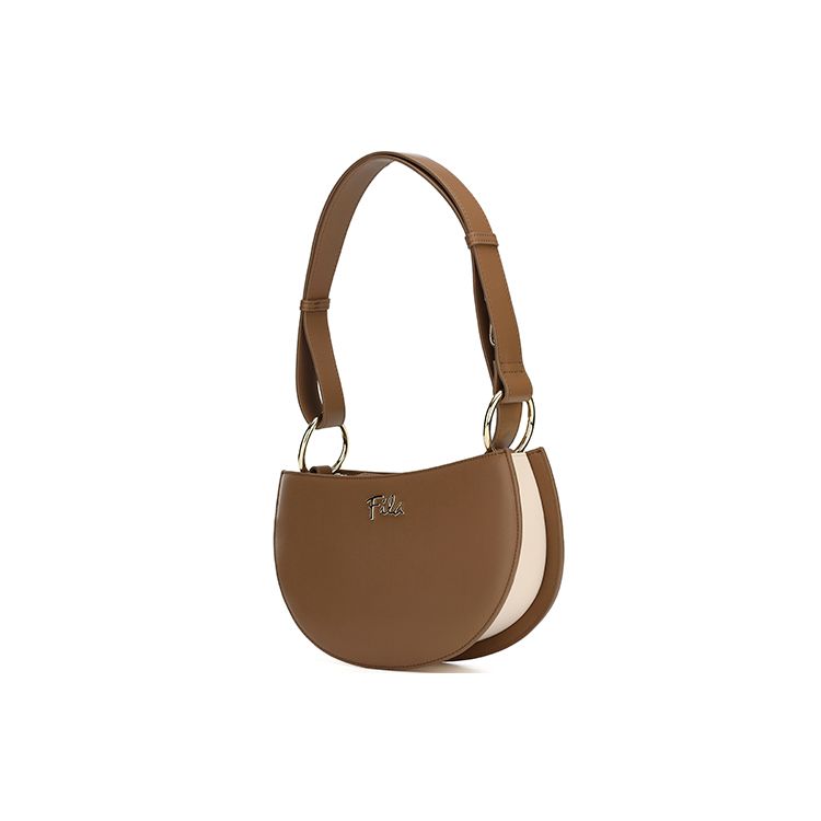 FILA Zipper Closure PU Shoulder Bag Women Shoulder Bag Khaki F13W211165F-DK
