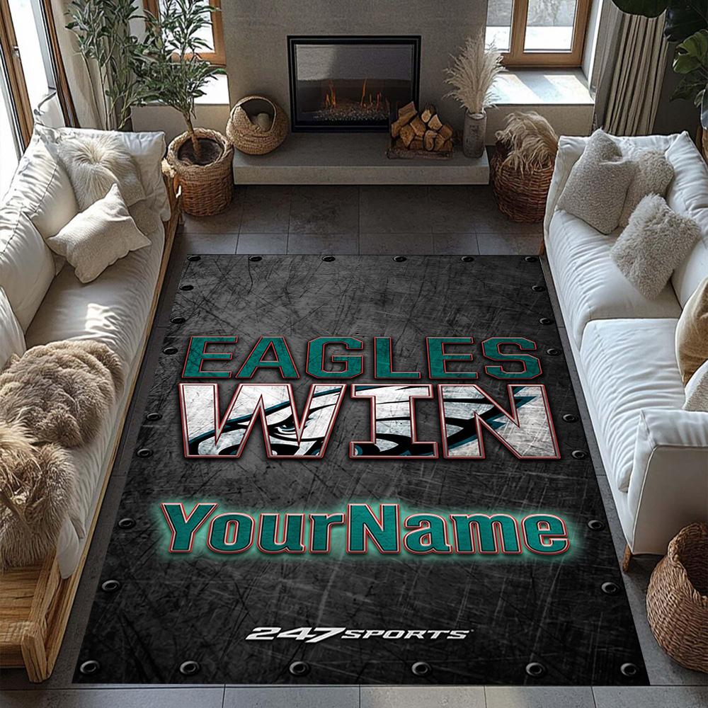 Philadelphia Eagles Customizable Name Floor Mat Suitable For Dining Room Foyer Bedrooms Decorate Room Antislip Carpet Decorate Offices