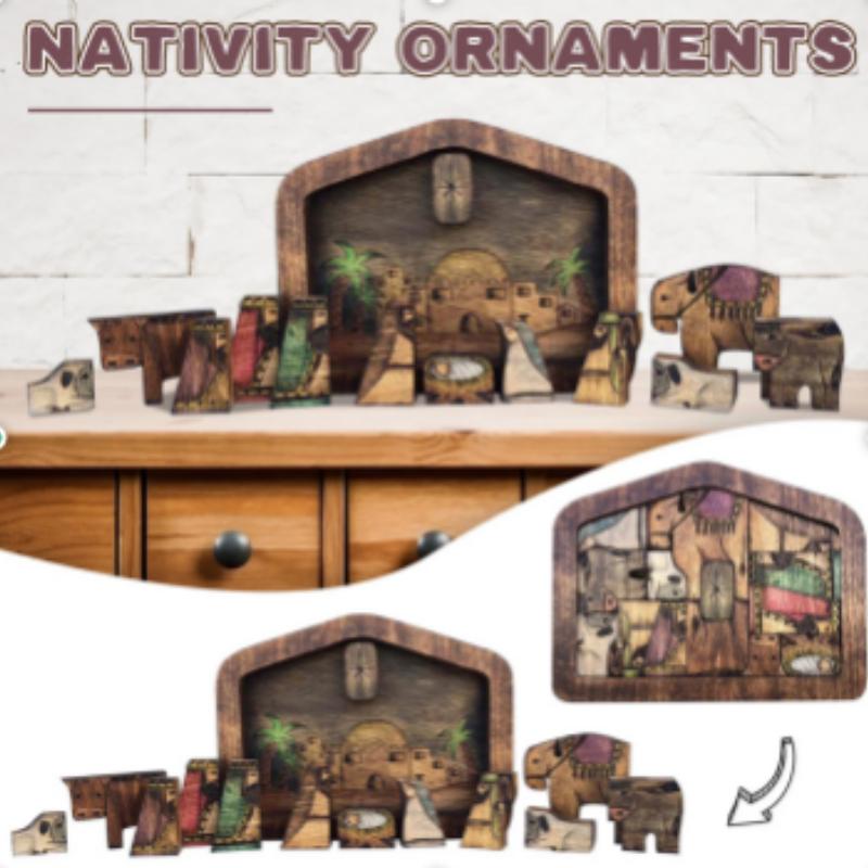 Wooden Jesus Puzzles Nativity Set Nativity Puzzle Jigsaw Puzzle Game Desk Figurines