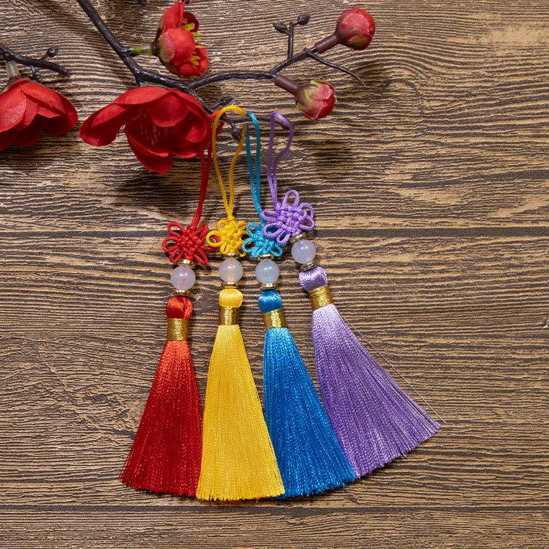 Čínský uzel Třásně Třásně Polyesterové Třásně Národní styl DIY Závěsná Třásně Záložka USB Disk Sáček Sáček Příslušenství