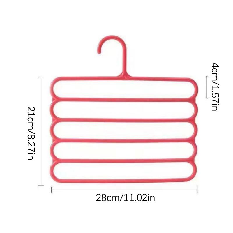 1Pcs 5 Layers Multi-functional Clothes Hangers Non-slip Pants Storage Rack Plastic Clothing Rack For Hanging And Storage