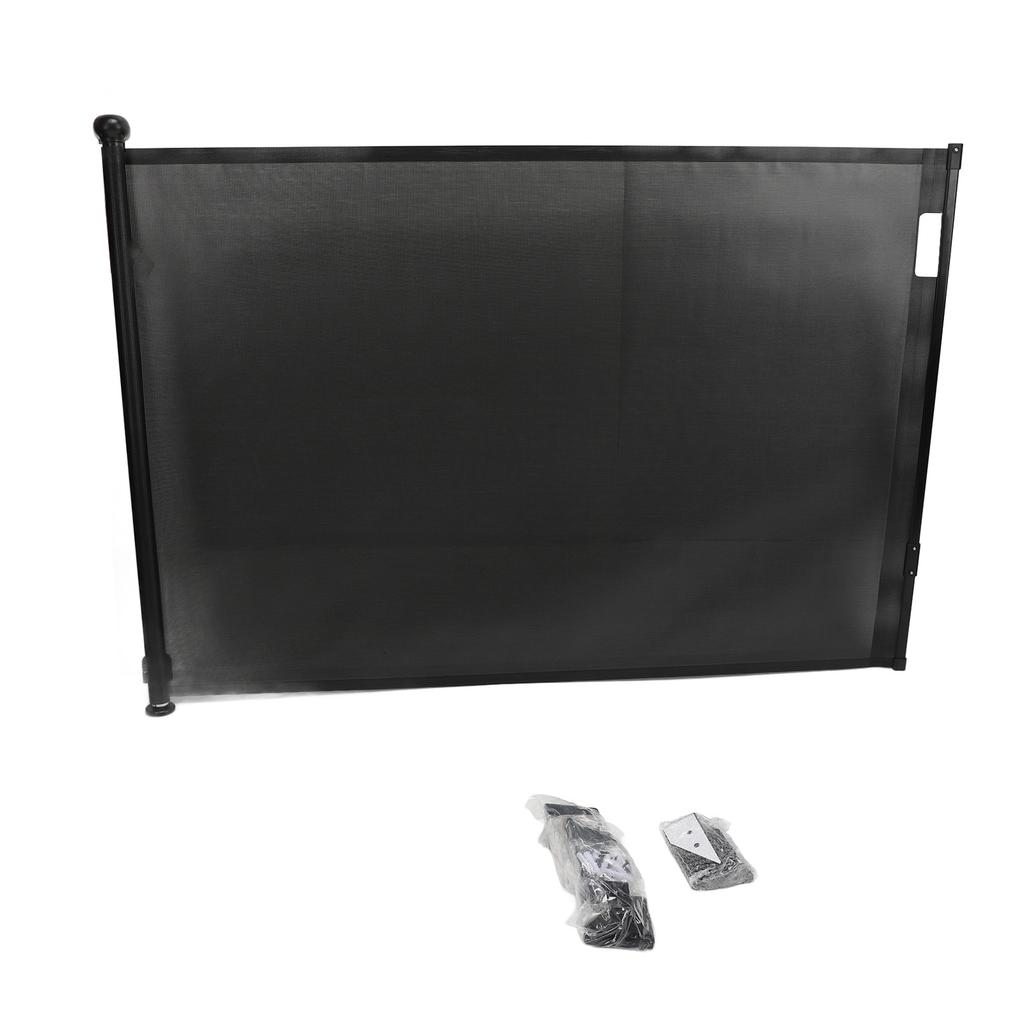 Retractable Baby Gate Dual Lock Mesh 180 Degree Rotatable Height Adjustable Easy To Install Dog Gate for Doorways Stairs