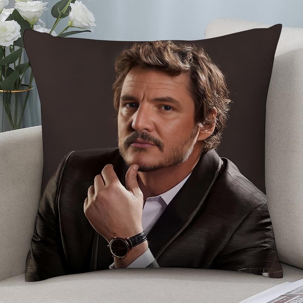 New P-Pedro Pascal Pillow Case 3D Print Polyester Fiber 40*40 cm Home Sofa Throw Pillow Cover Decoration Festival Gift