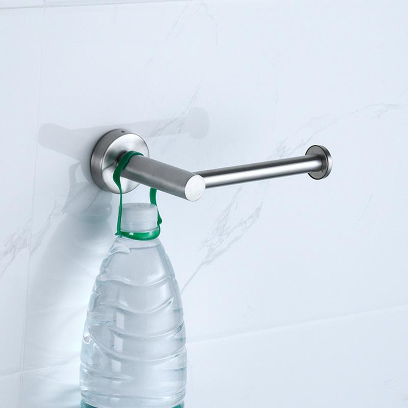 Silver Black Robe Hook Towel Rails Bar Rack Shelf Tissue Paper Holder Stainless Steel Bathroom Hardware Set Drill Accessories