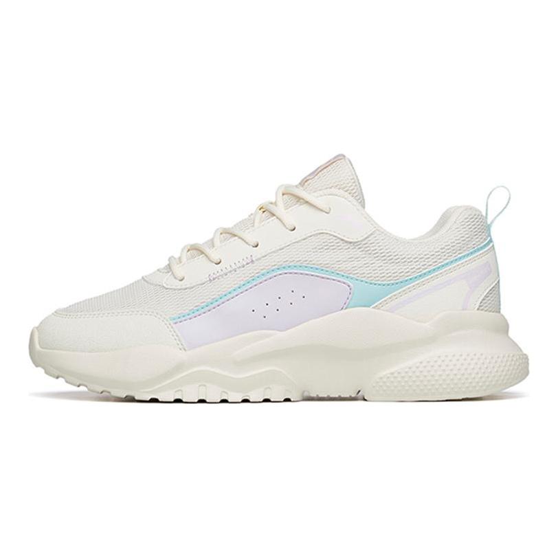 Anta Comfortable Cushioning Slip Resistant Abrasion Resistant Low Top Casual Shoes Women's White Blue 922218872-1