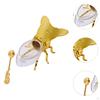 Bee Shaped Honey Jar Storage Pot Novelty with Spoon Ornament Modern Canister Container for Kitchen