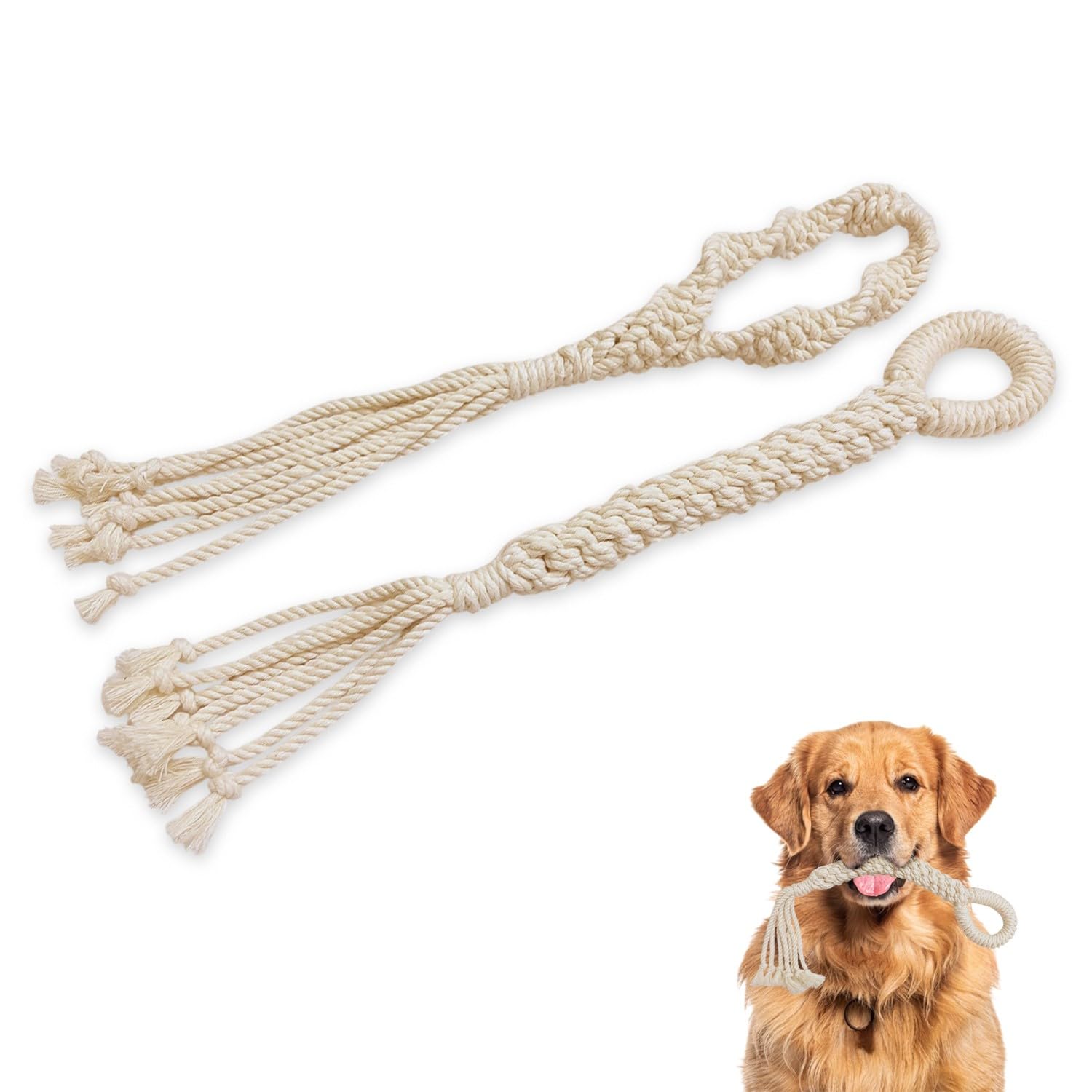 

BETO PETTY Cotton Rope Dog Dog Chew Teething Toy for Exercise Stress Suitable for and Large MRD01 2-Piece Toy, Toy, Tug-of-War Toy, Puppies, Relief, белый