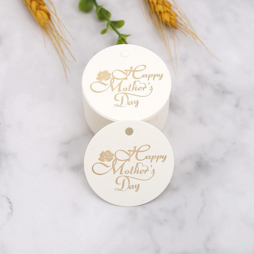 

100pcs Round Shaped Cards Mother Day Tags Hanging Decoration DIY Crafts Cake Decor Tag White Red Paper Packaging Decoration Tags 1600*900*700MM