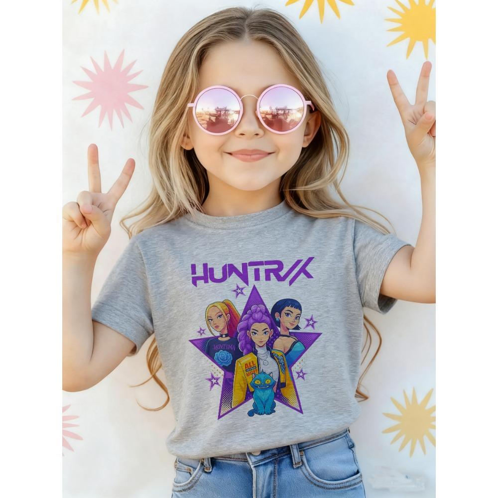 Nuovo in T-shirt per Bambini Bambine KPop Demon Hunters Divertente Maglietta per Fan KPop Demon Hunters Vestiti Ragazzi Ragazze Maglietta Top Unisex