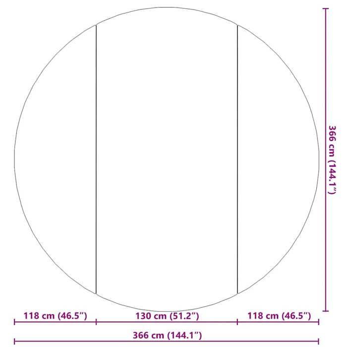 VidaXL Bâche de Piscine, Tapis de Sol Rond, Couverture de Piscine, Protection de Piscine Jardin Terrasse, Gris Clair Ø366 cm 94217