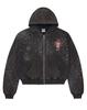 Europe, America 2025 American Graffiti Printing Men's and Women's Loose Casual Zipper Hooded Sweater Trendy Brand