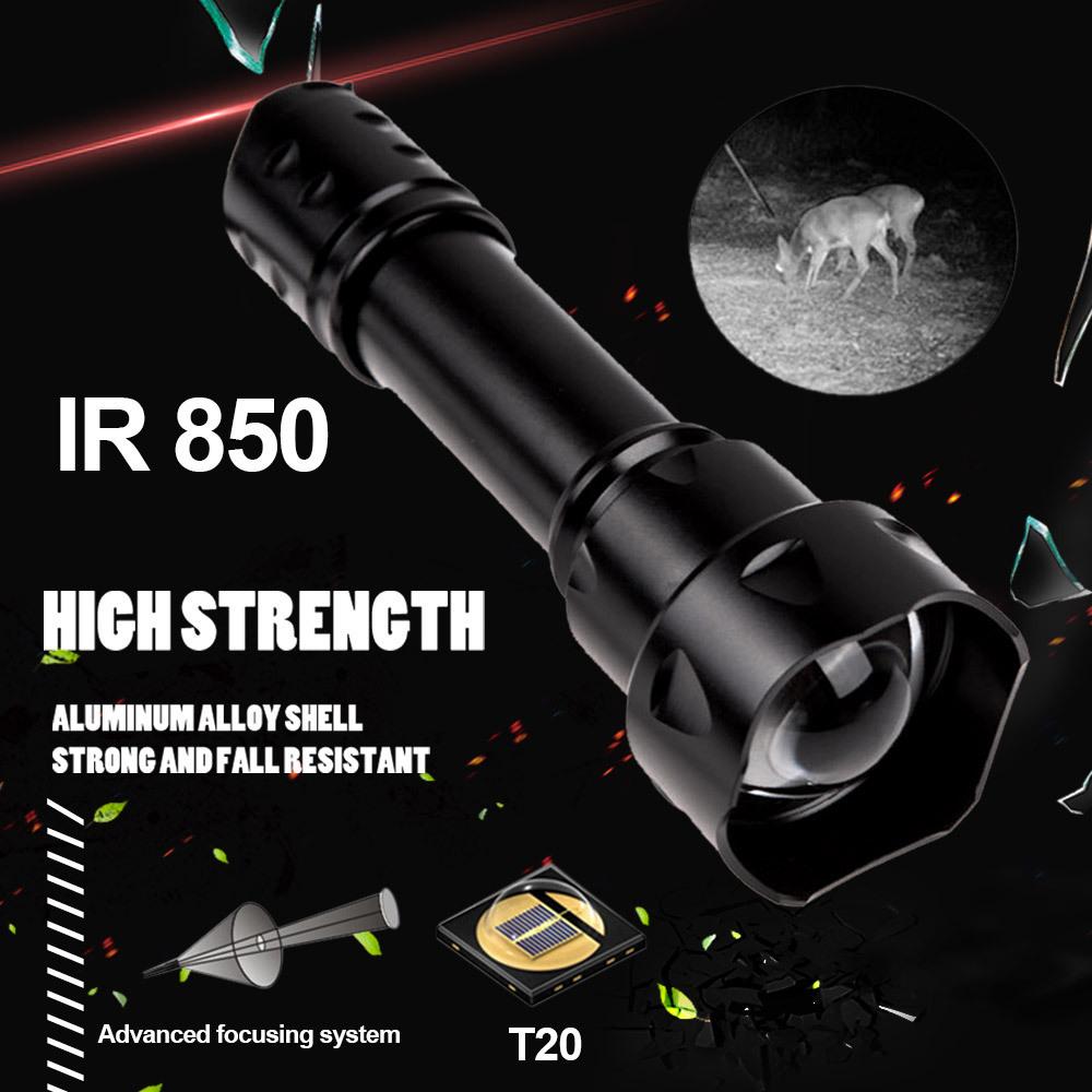 T20 850/940NM Infrared Torch | Retractable Zoom Aluminium Alloy Adventure Search Light