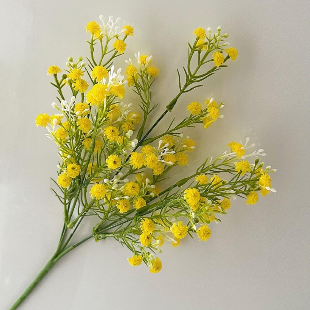 Artificial Gypsophila Baby Breath Flowers, Soft Plastic Realistic Fake Floral Design, For Home Wedding Bouquet & Photo Props