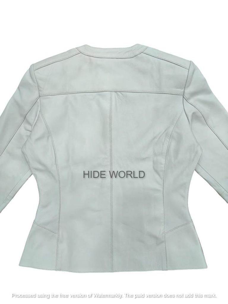 Biker Stylish Real Soft White Lambskin Leather Motorcycle Style Women's Jacket