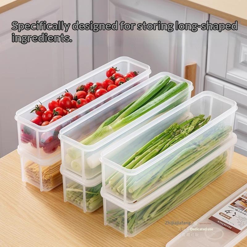 Rectangular Plastic Food Storage Boxes For Fresh Food Noodles Fruits Fridge Kitchen Home Use