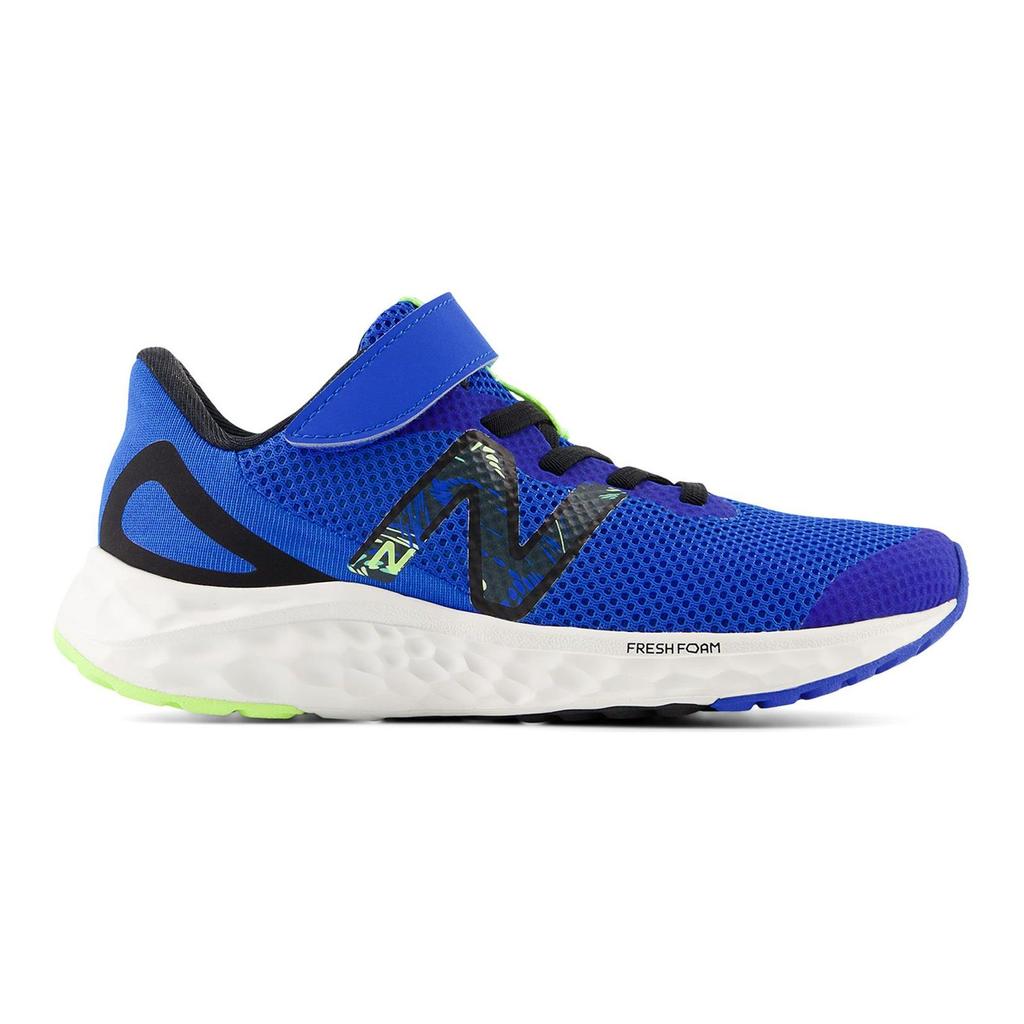 New Balance Fresh Foam Arishi v4 Bungee Lace Top Strap Little Kid Blue Oasis Kids Sneakers Black Bleached-Lime-Glow PAARIPB4