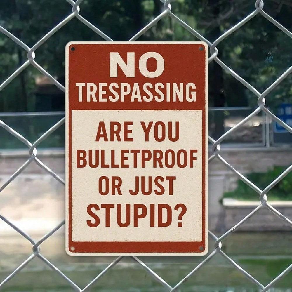Warning Sign Metal Wall Decor Vintage Tin Plaque 8x12 Inches Humorous Quote Rustic Art