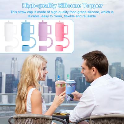 Straw Topper Silicone Straw Caps 10mm Straws Lids Cup Shape Design Straw Covers Food-Grade Reusable Seal Protect Drinks Cup Accessory