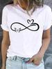 (Asian Size) Women Fashion Printed Casual T Shirt Tee Top Lady Female Geometric Cute Graphic Short Sleeve T-shirts Clothing